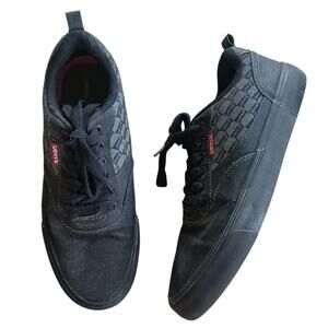 Levis Comfort Skateboarding Monogram Canvas‎ Sneakers Black Sole 10